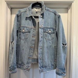 Topshop Light Distressed Denim Jacket